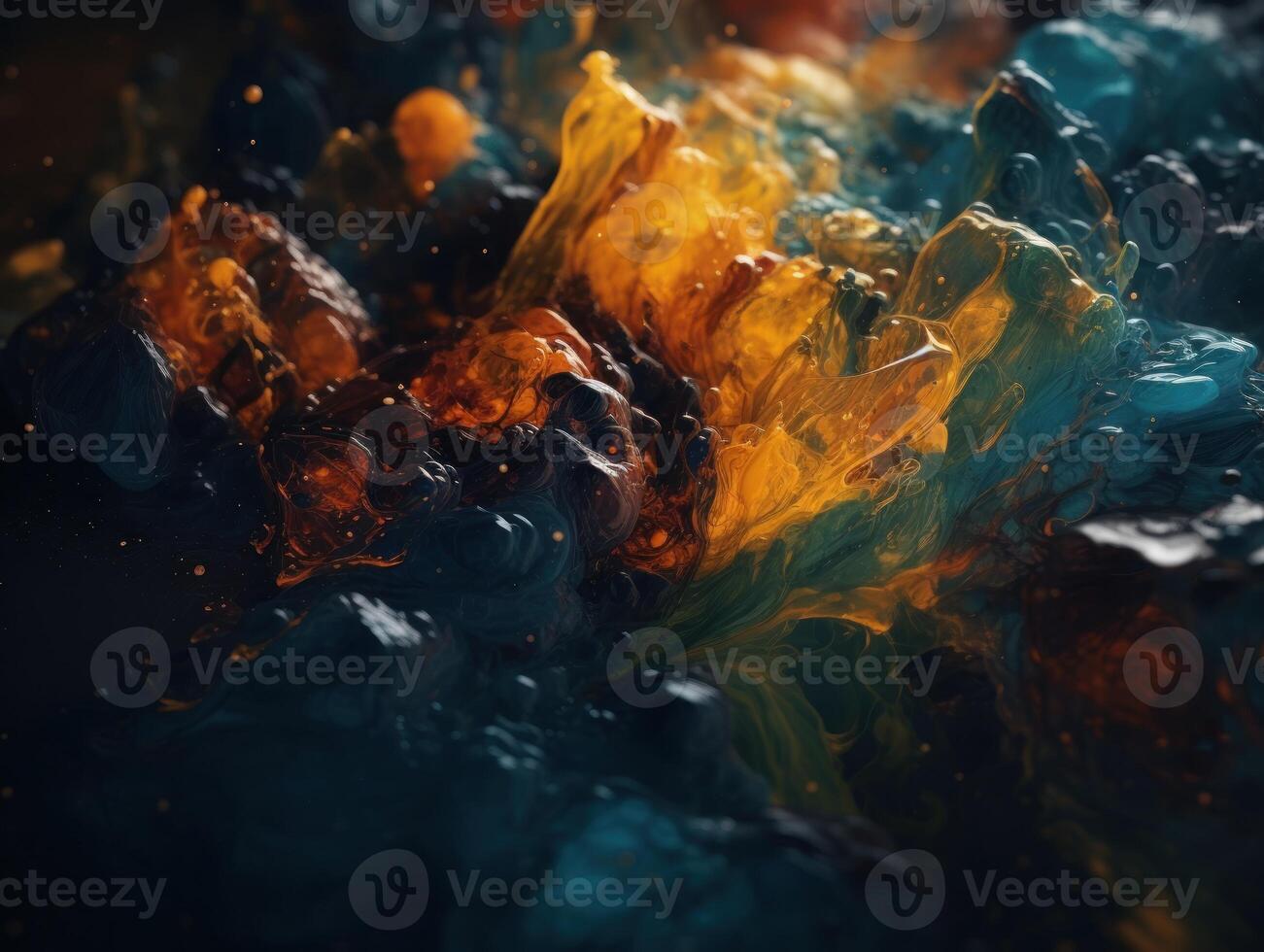 Bright fluid marble paint pattern Dynamic liquid shapes background created with technology photo