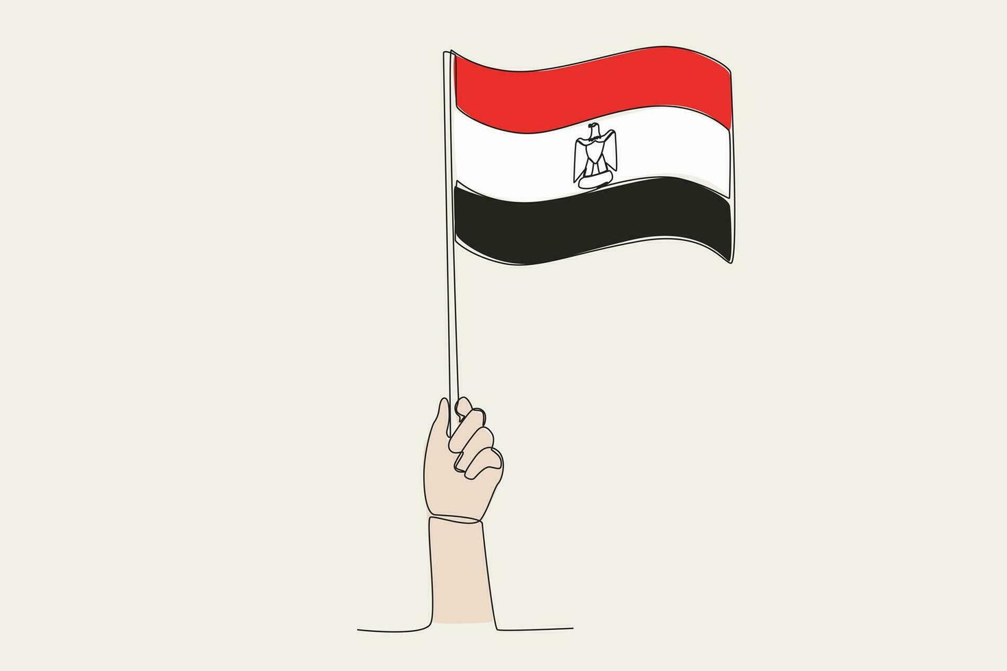 A hand raised the Egypt flag vector