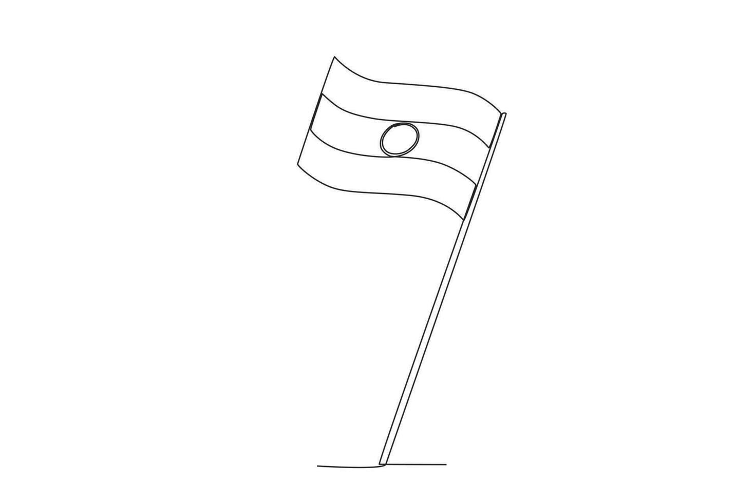 A flag of India is viewed on the left side vector