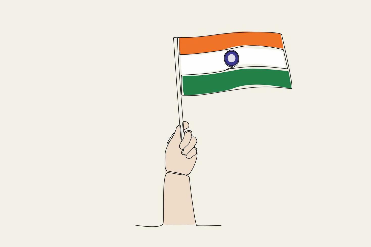 A hand raised the India flag vector