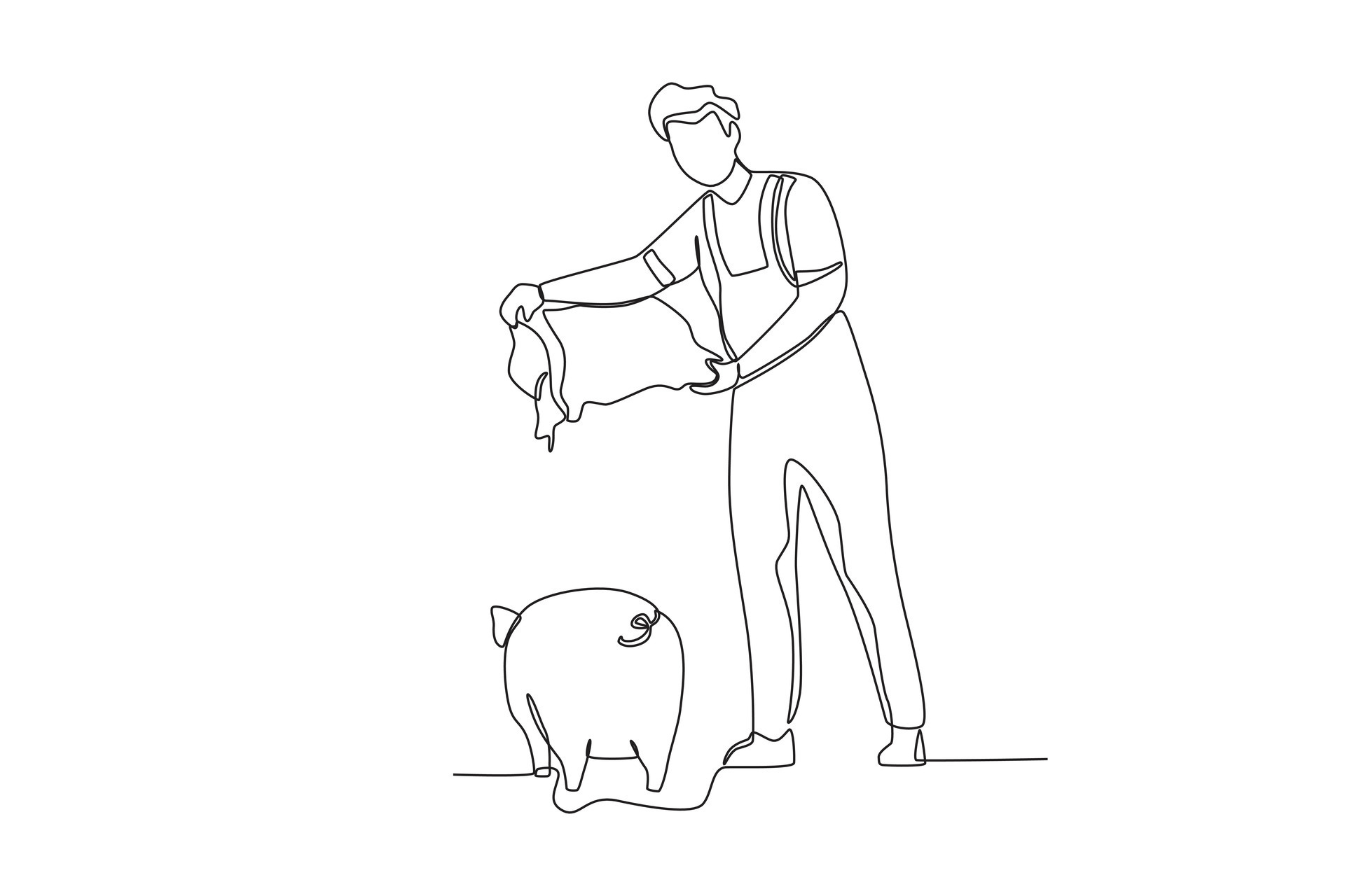 A farmer feeds pigs 25457436 Vector Art at Vecteezy A farmer feeds pigs 25457436 Vector Art at Vecteezy