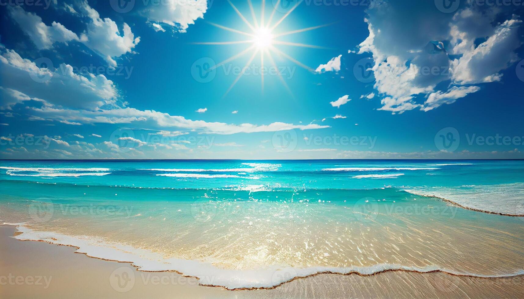 Coconut Palm tree on amazing perfect white sandy beach in island of Maldives. . . photo