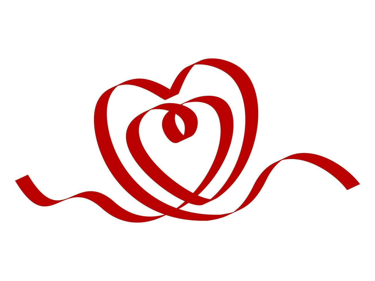 Two linked heart. Couple symbol. Lovely wedding Icon. vector