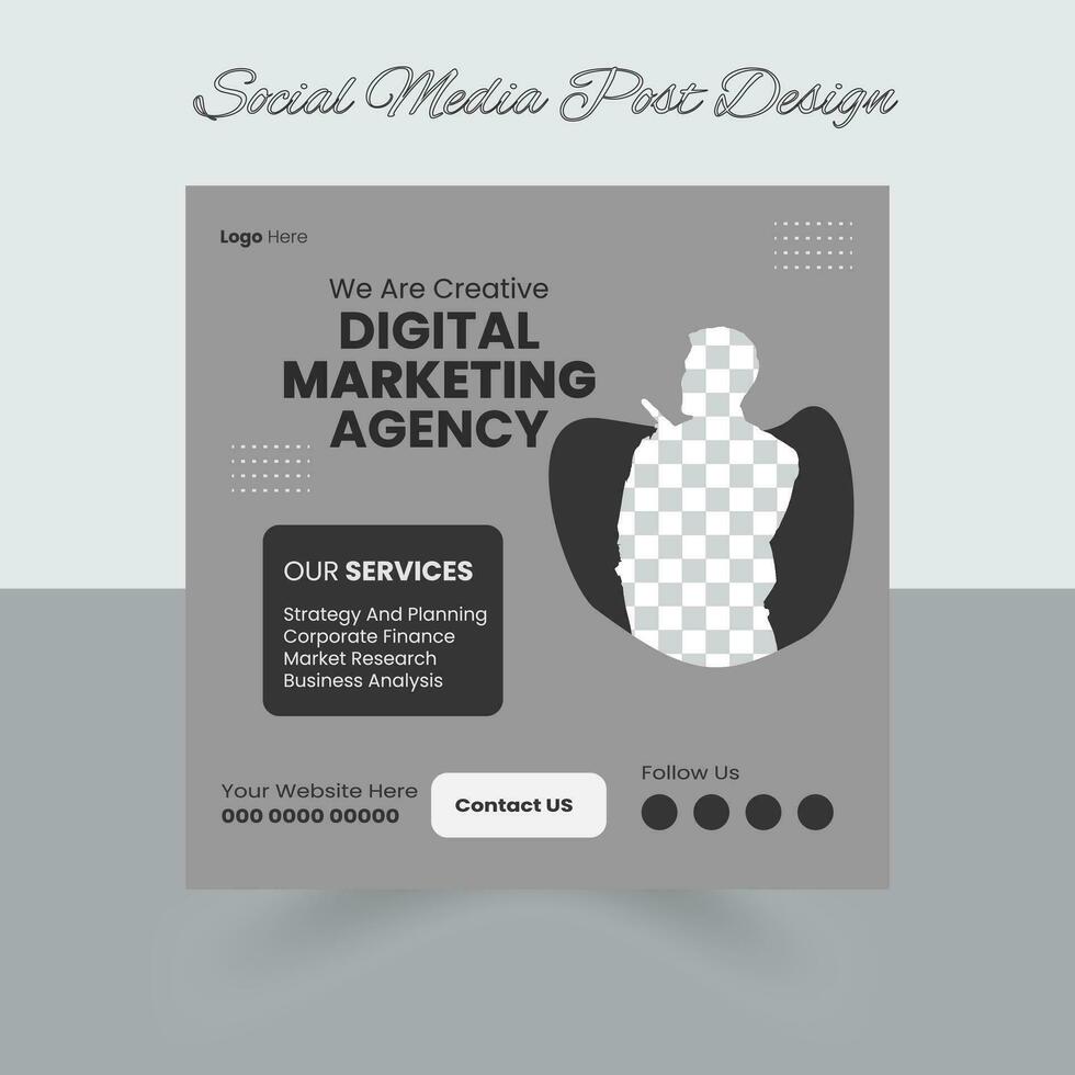 Digital business marketing banner for social media post template vector