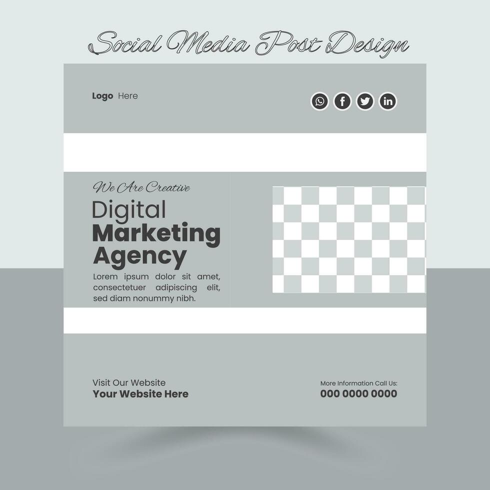 Digital business marketing banner for social media post template vector