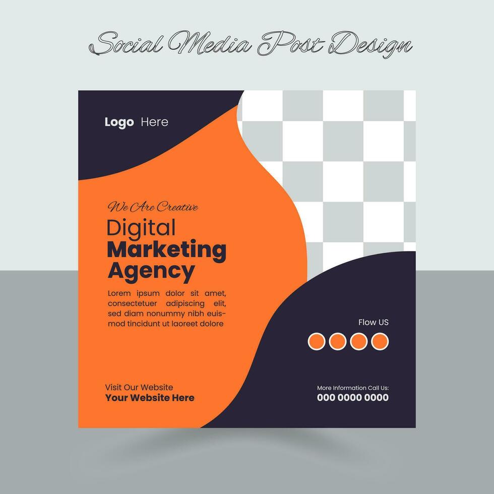 Digital business marketing banner for social media post template vector