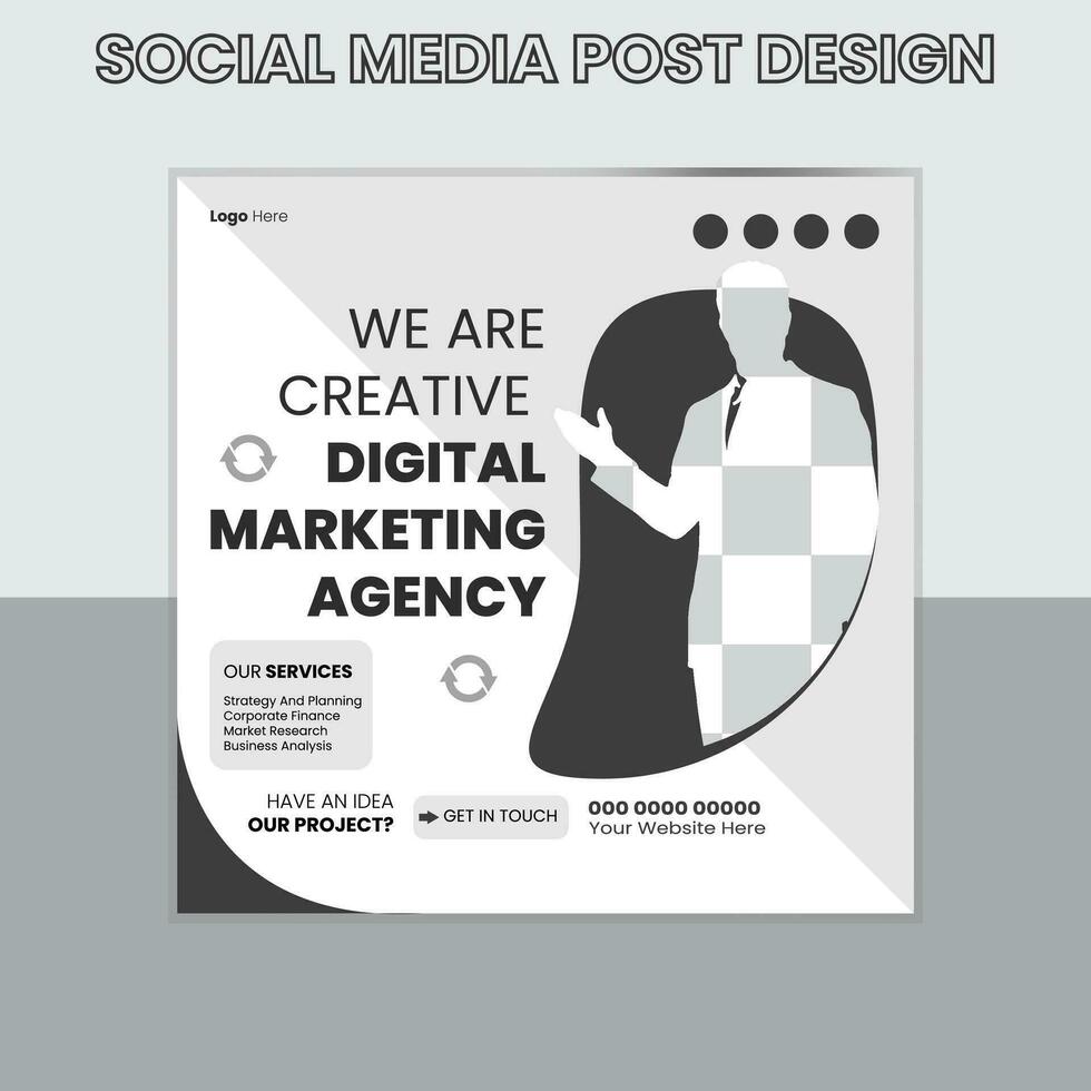 Digital business marketing banner for social media post template vector