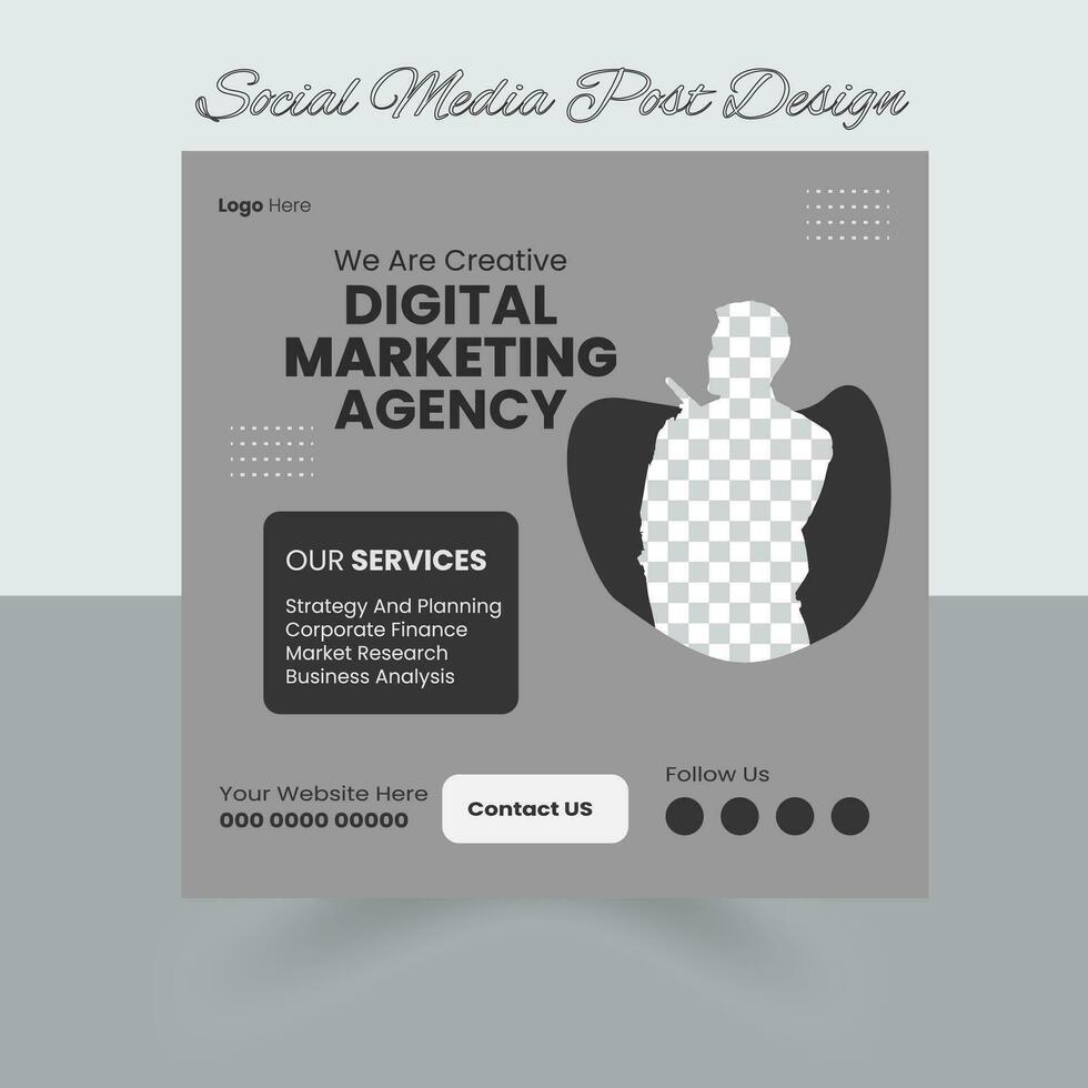 Digital business marketing banner for social media post template vector