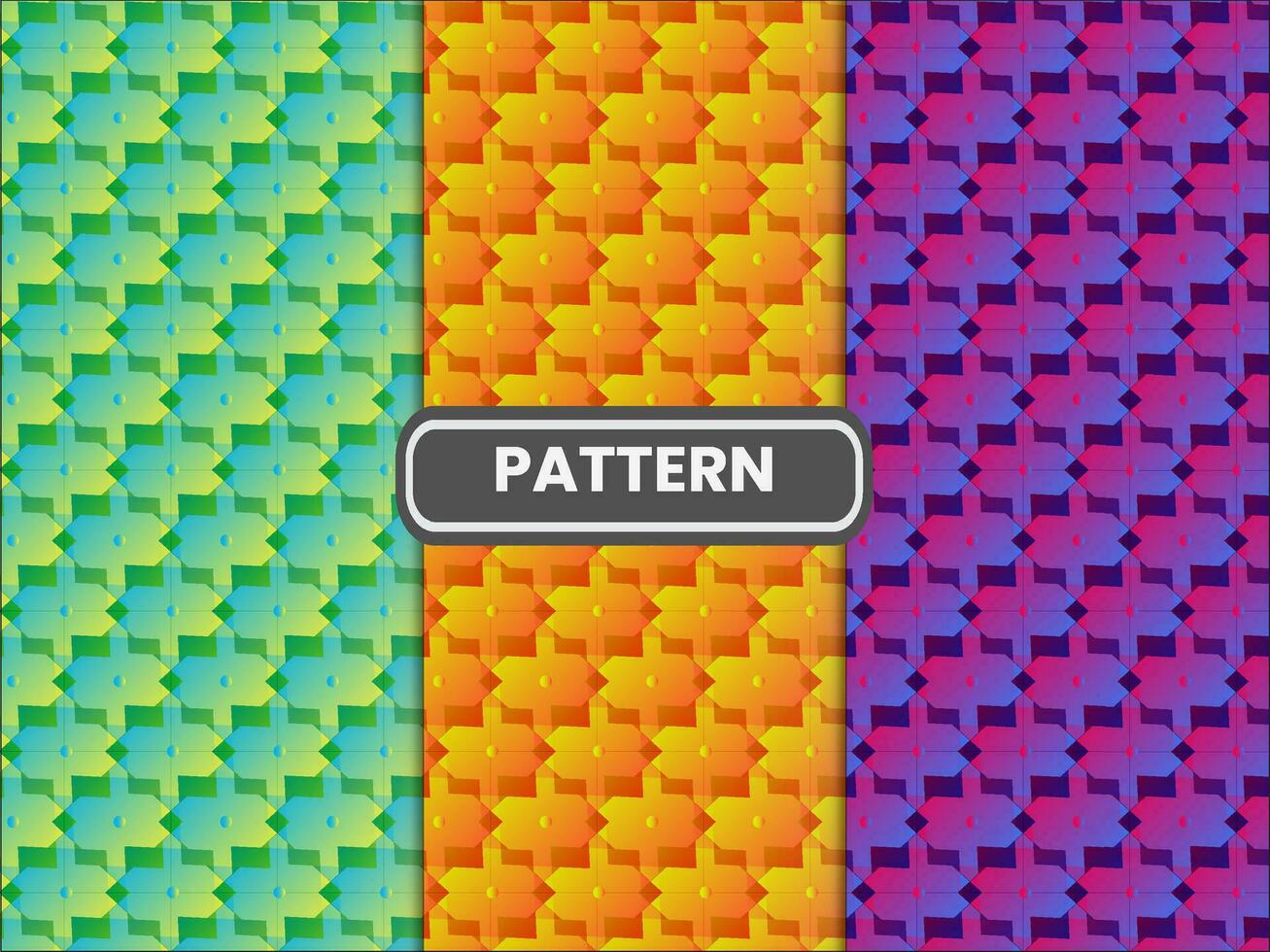Geometric floral set of seamless patterns. Gold and white vector backgrounds. Simple illustrations