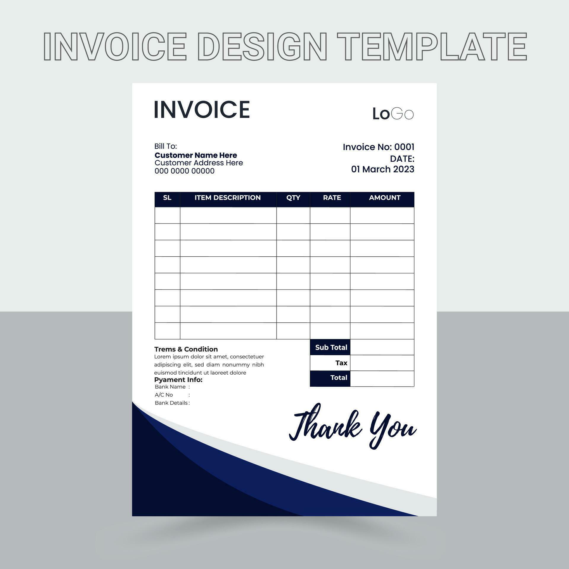 invoice template design Free Vector 25457802 Vector Art at Vecteezy