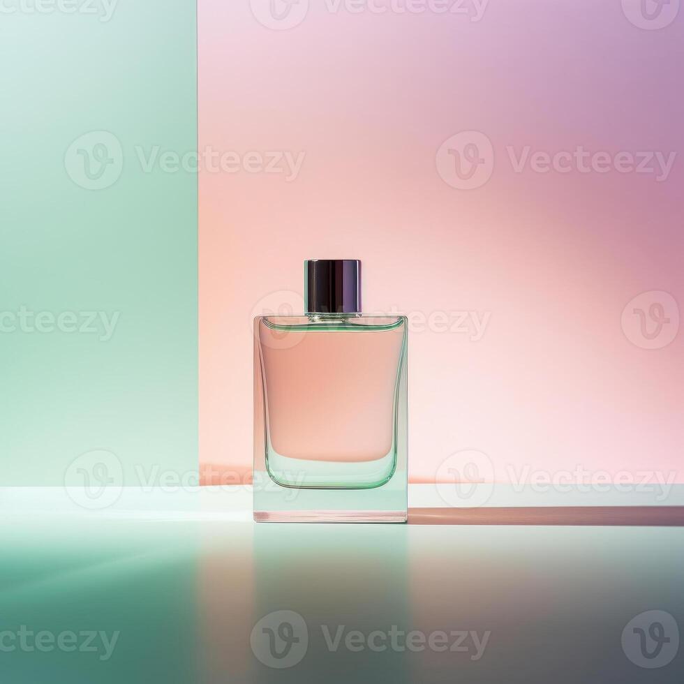 modern minimalist perfume bottle design, isolated. photo