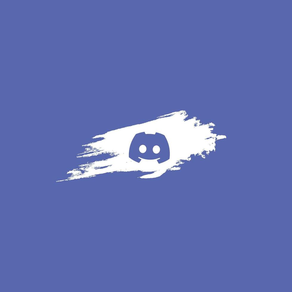 Discord social media logo icon with watercolor brush, discord background vector