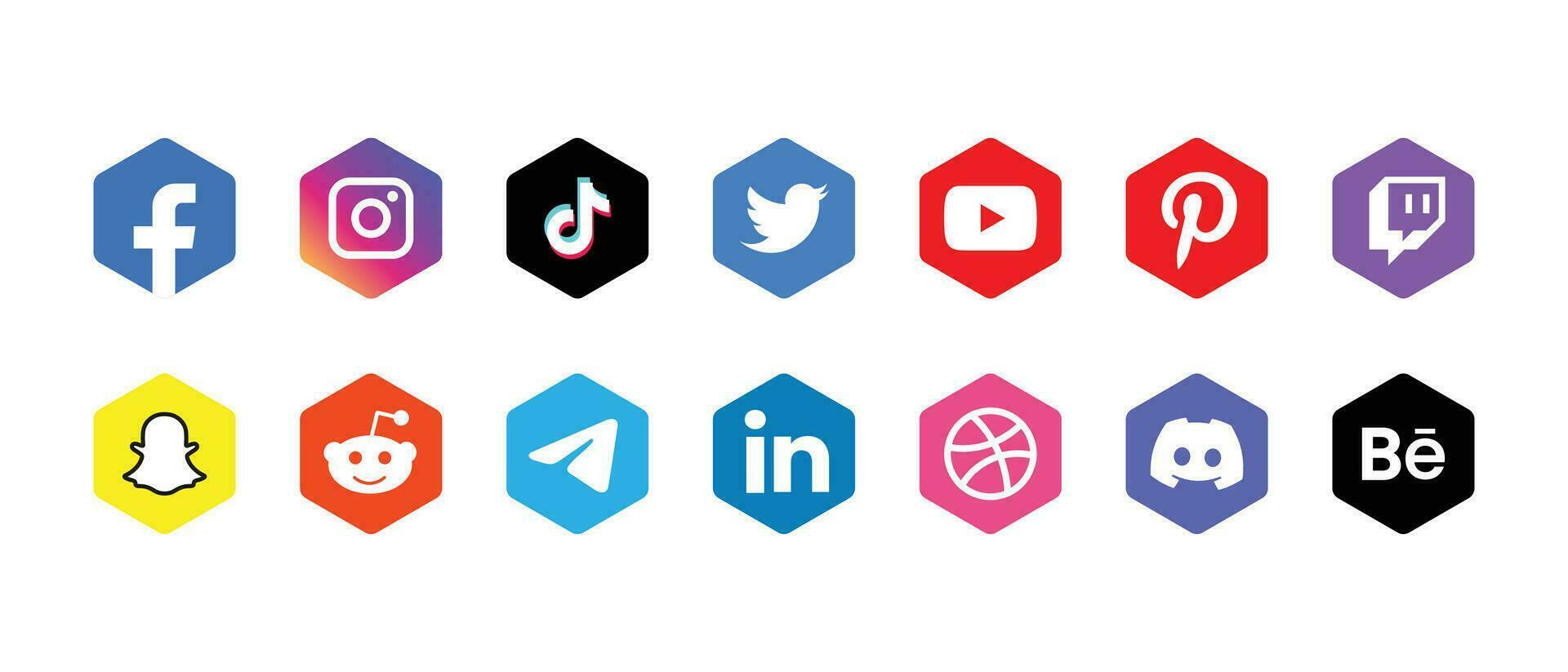 Popular social network symbols, social media logo icons collection vector