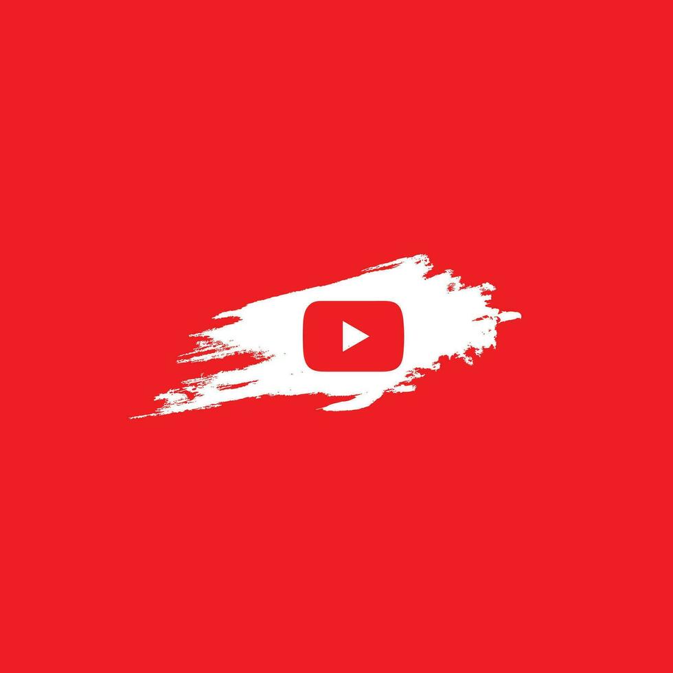 Youtube social medios de comunicación logo icono con acuarela cepillar, Youtube antecedentes vector