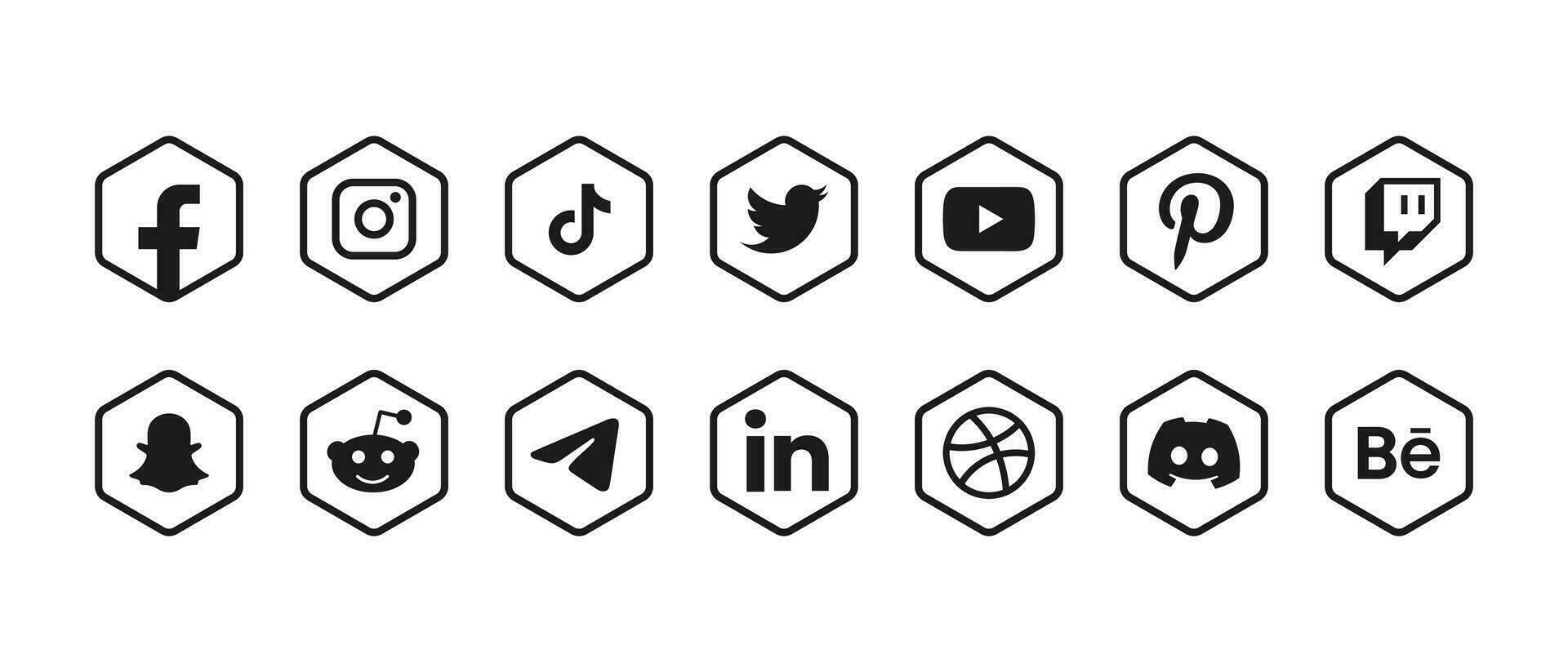 Popular social network symbols, social media logo icons collection vector