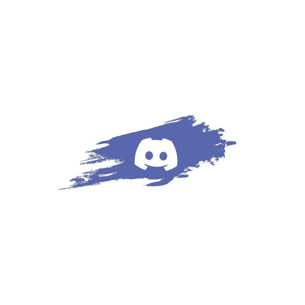 Discord social media logo icon with watercolor brush, discord background vector