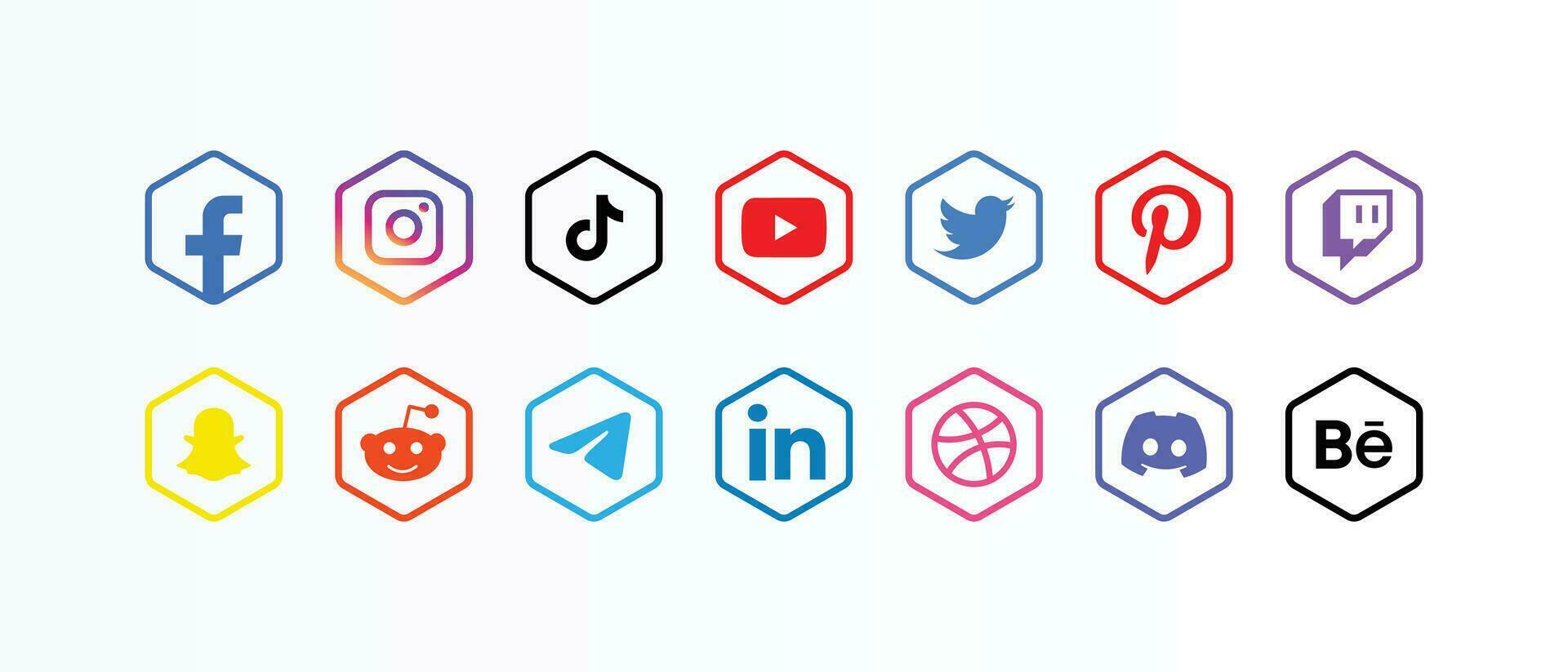 Popular social network symbols, social media logo icons collection vector