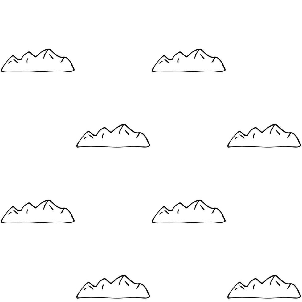 vector sin costura modelo un montañas nubes estilizado