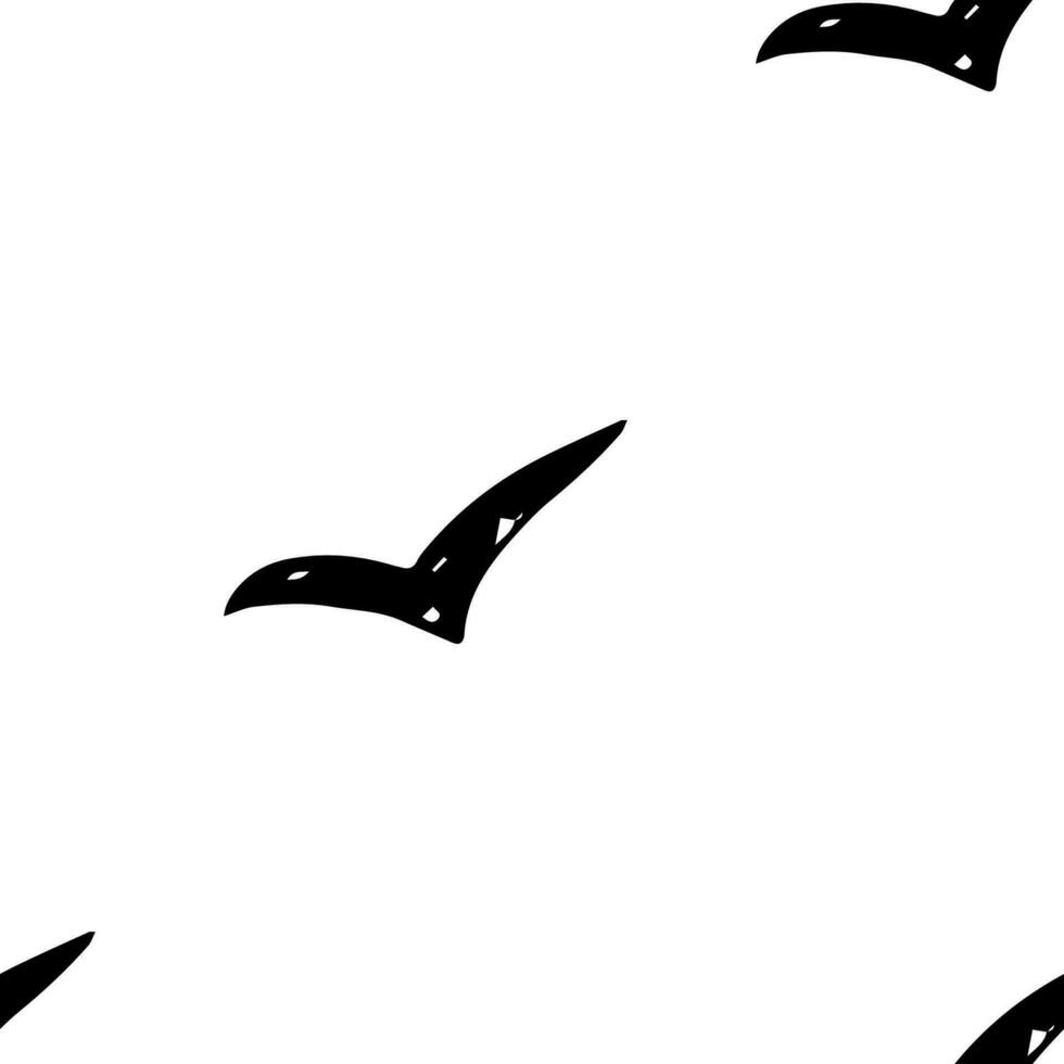 Vector seamless pattern of a seagull bird flying.