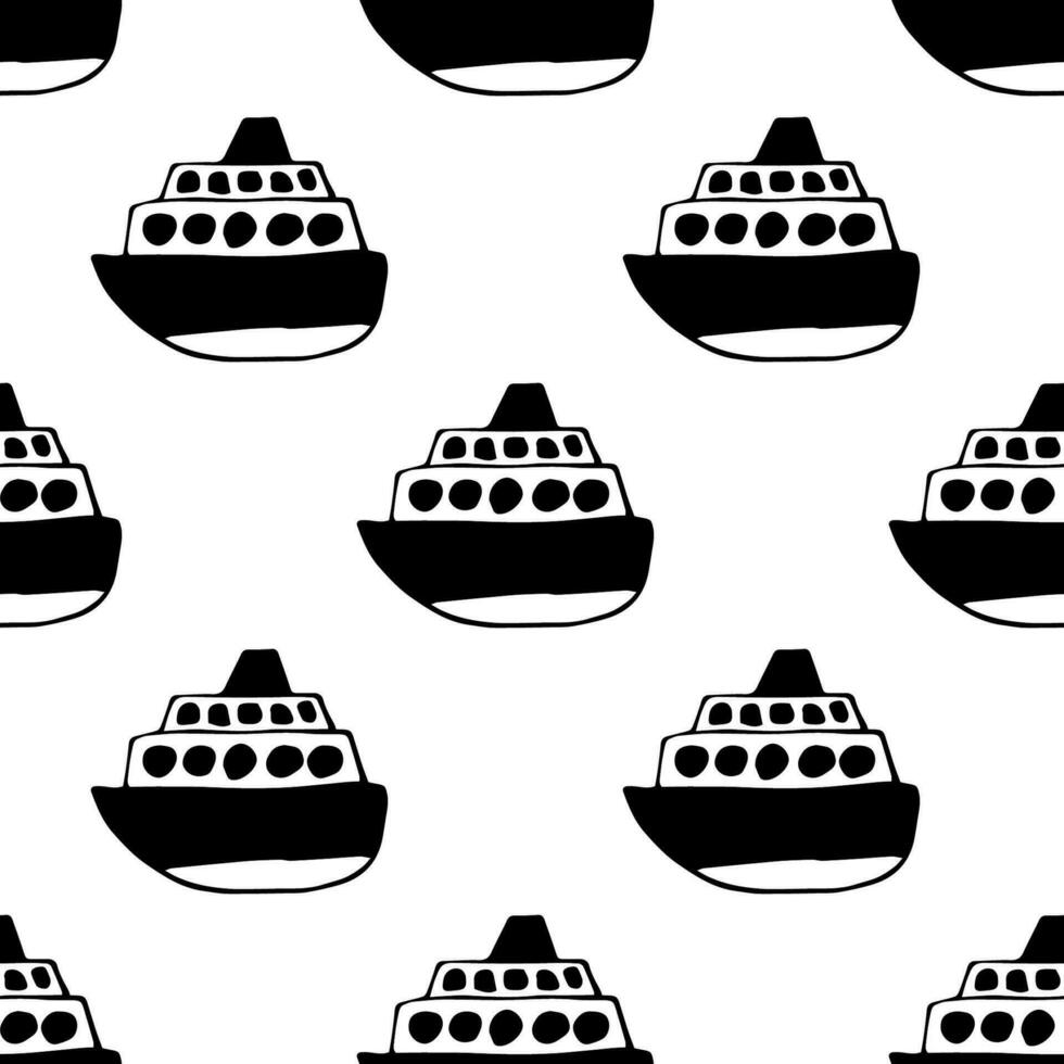 Vector seamless pattern of a deck boat .