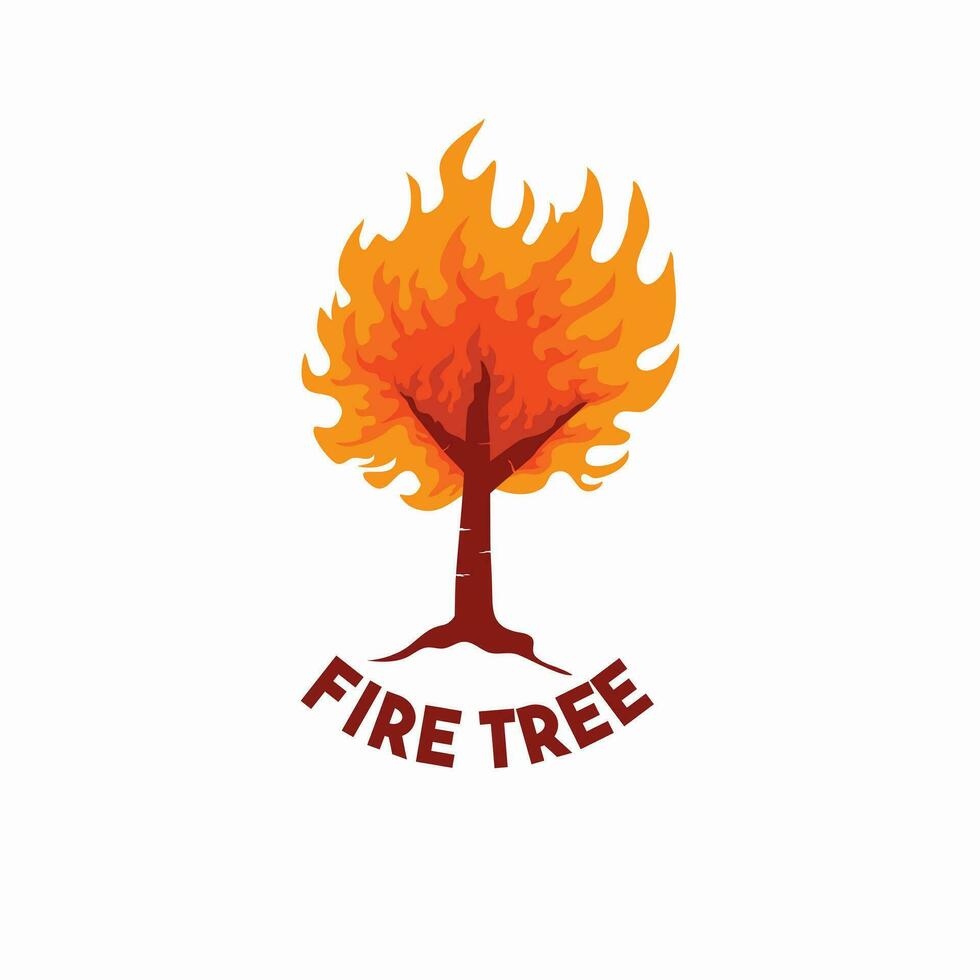 fire burning tree vector illustration 25458019 Vector Art at Vecteezy
