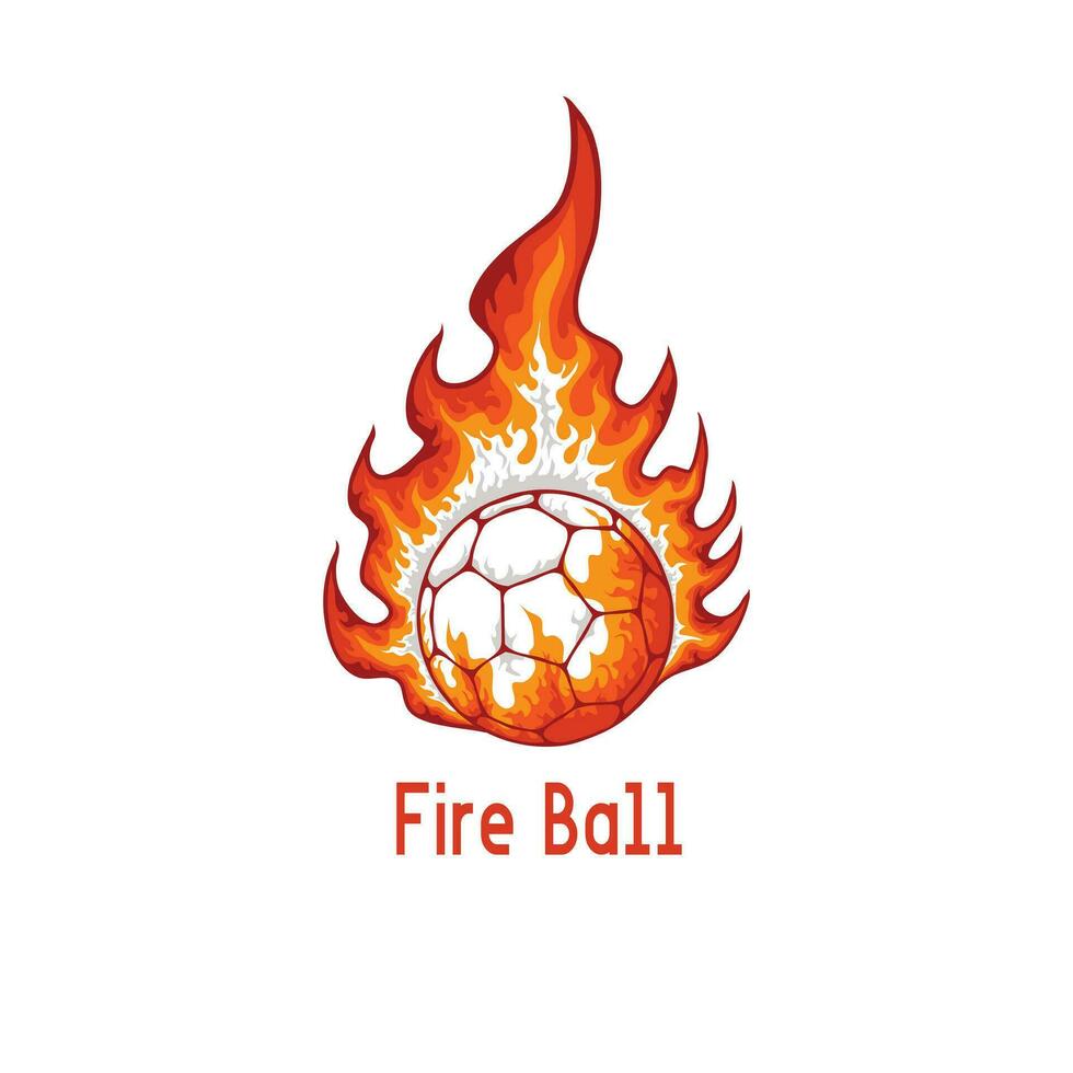 flaming fire burning soccer ball vector