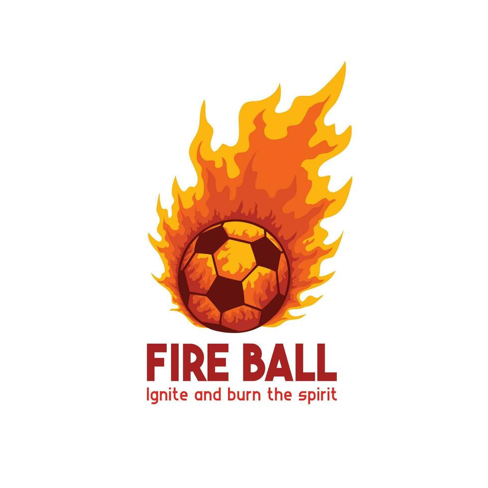 flaming fire burning soccer ball vector