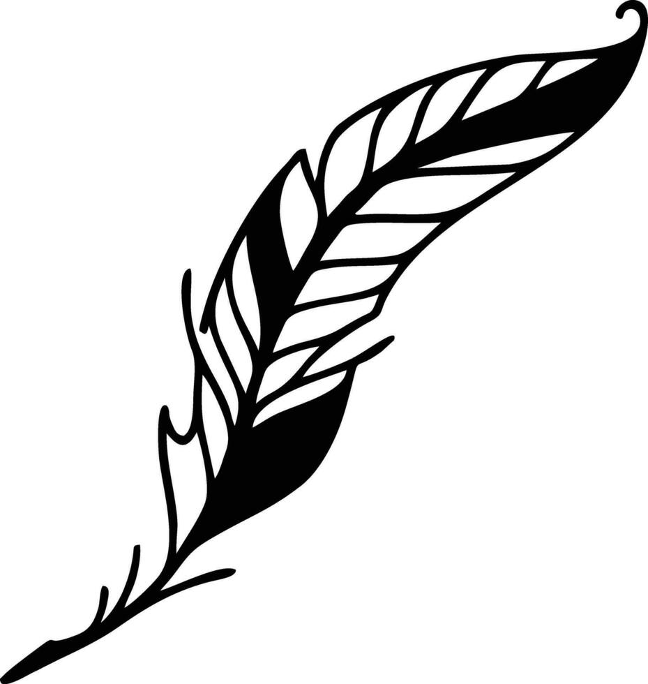 Feather icon symbol isolated vector image. Illustration of the feather bird writing drawing icon image design EPS 10