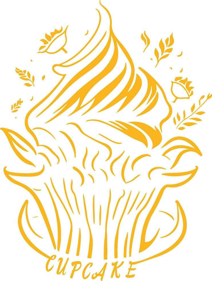 Cupcake Outline Modern Logo Vector File