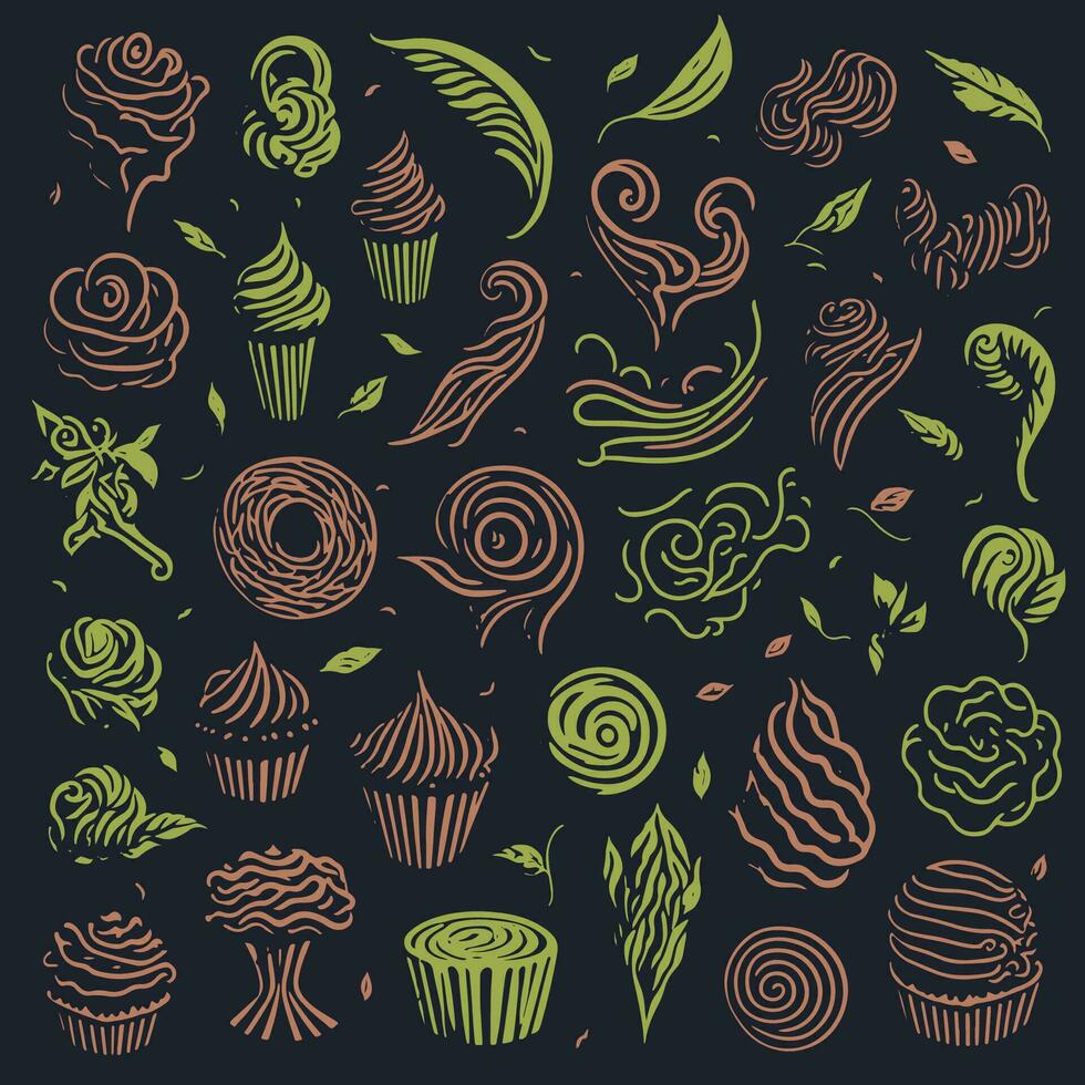 Cupcake Pattern Wrapping Paper Vector File