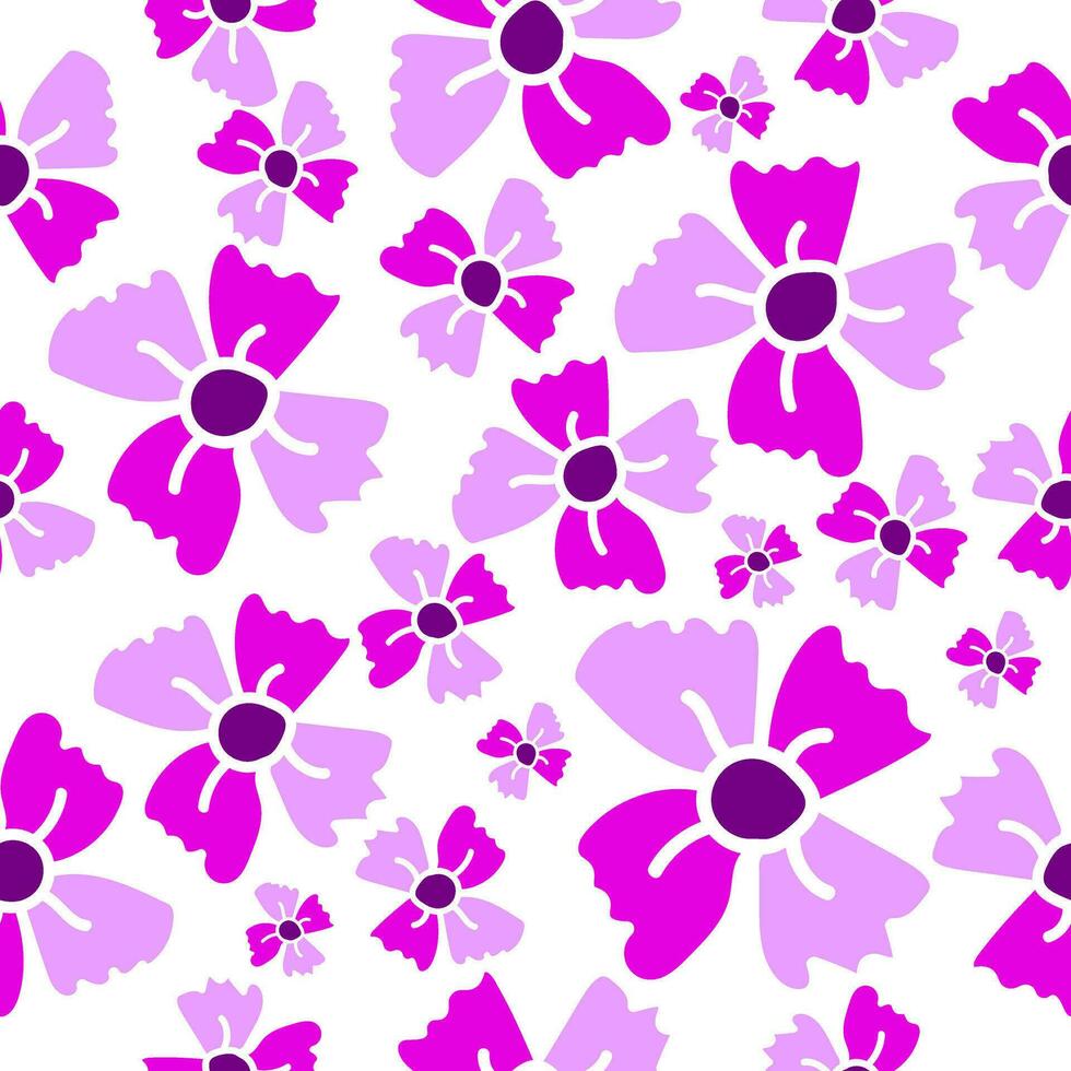 Hand drawn seamless pattern with beautiful flowers vector design. Perfect for textile prints