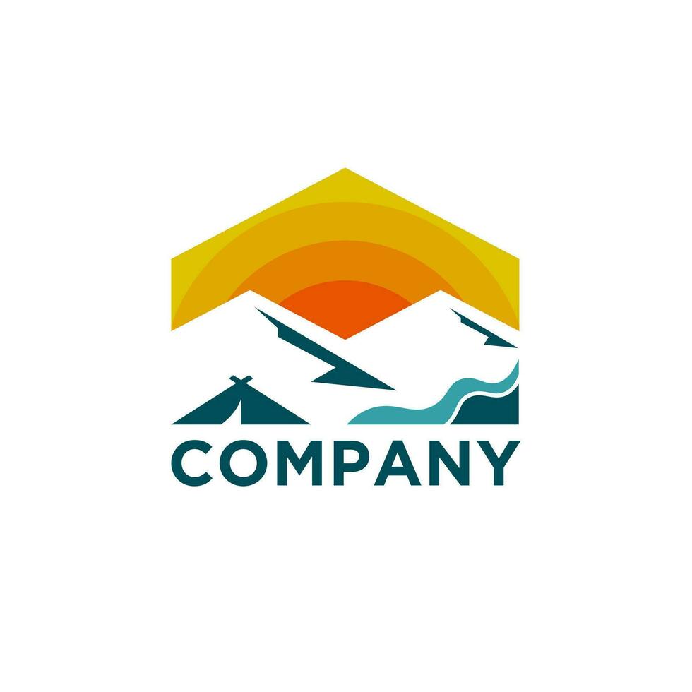 Modern mountain camp logo illustration design for your company or business vector