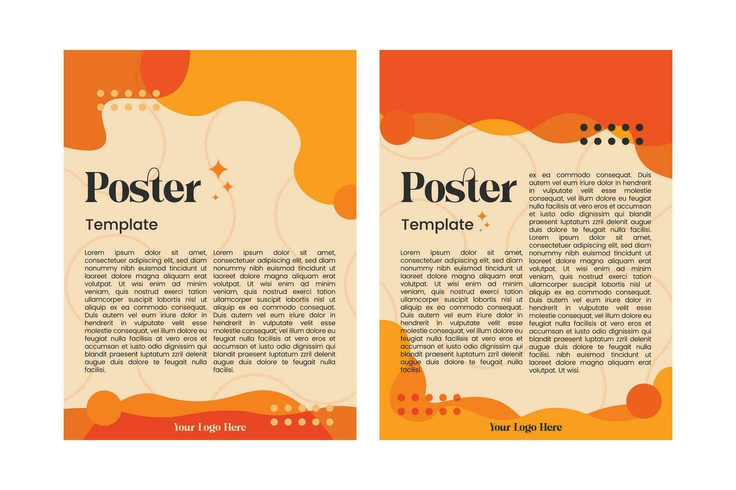 Abstract Orange Poster Template Playful and Elegant vector