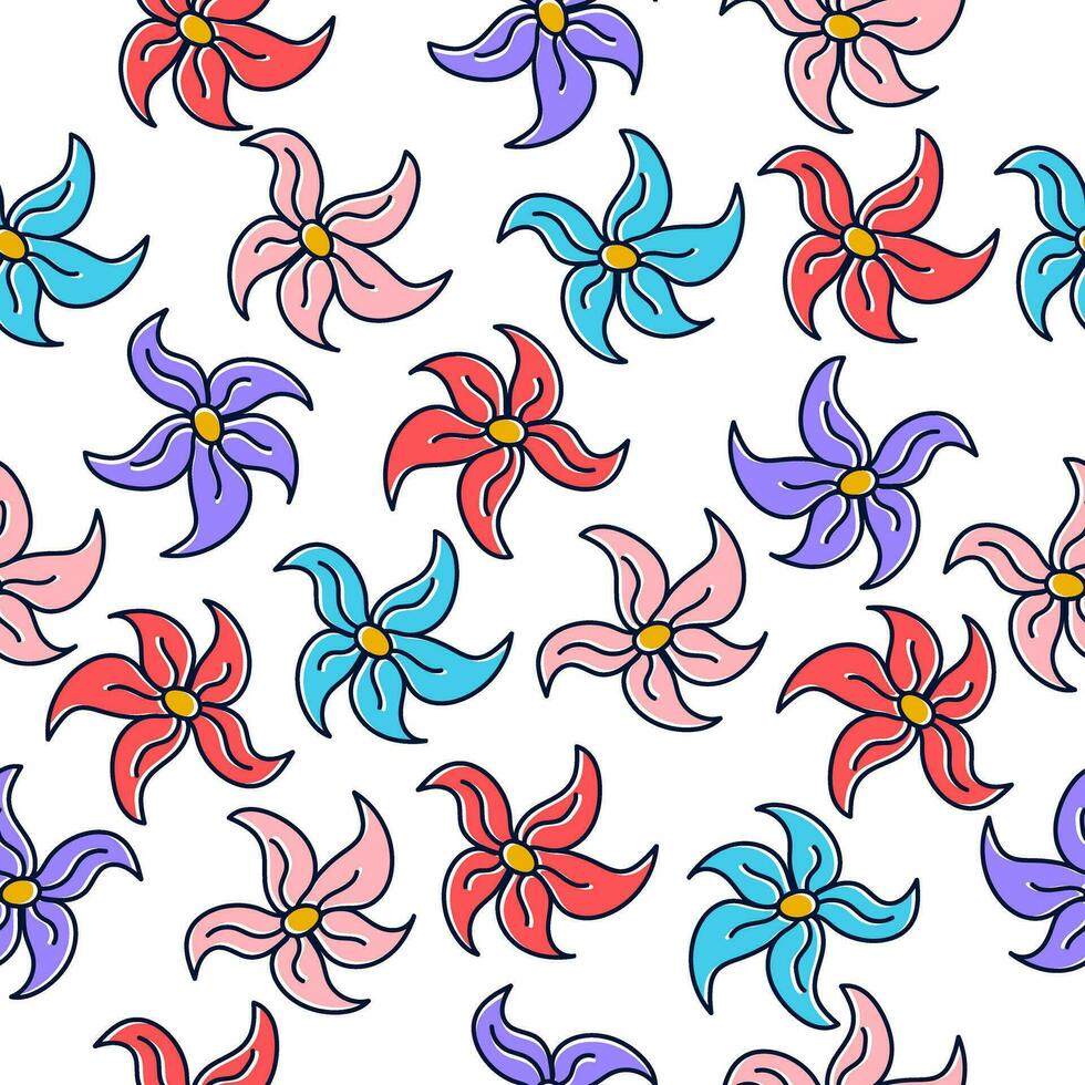 Hand drawn seamless pattern with beautiful flowers vector design. Perfect for textile prints