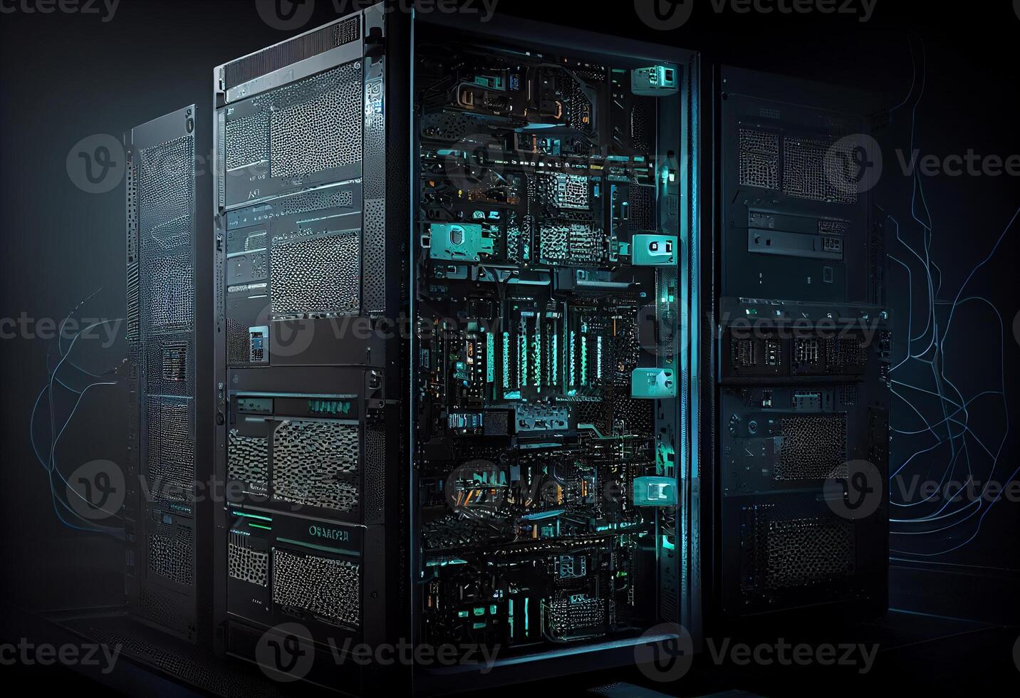 Data center and computer servers. photo