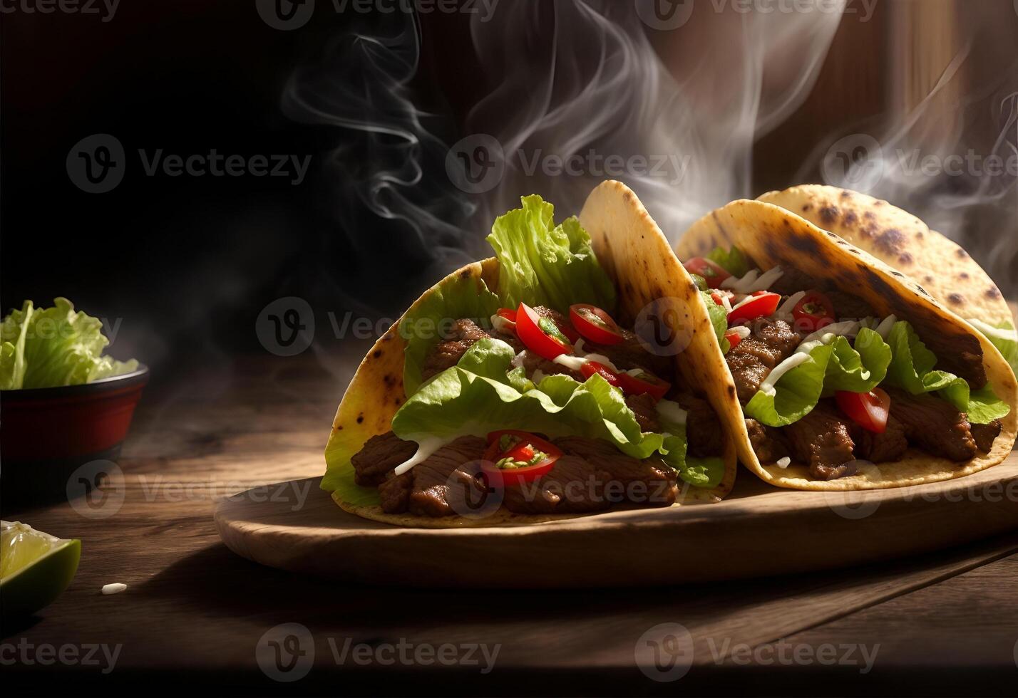 Homemade American Soft Shell Beef Tacos. photo