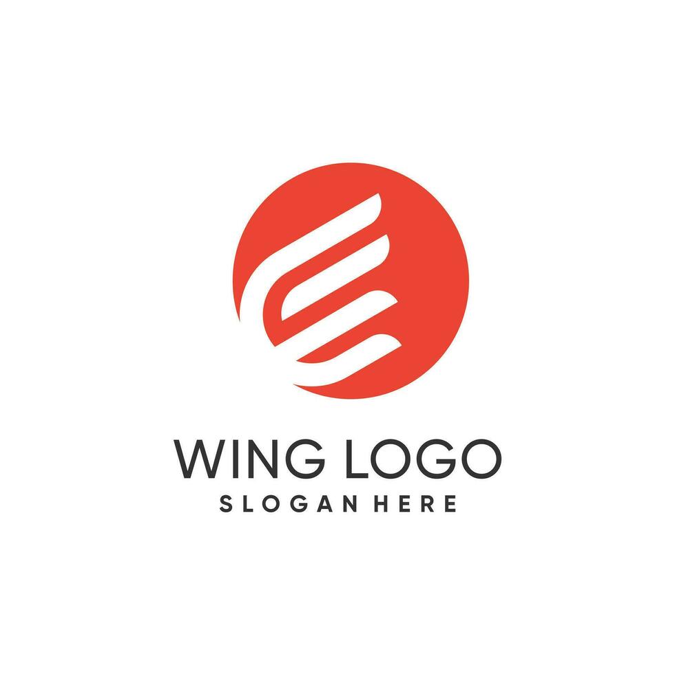 Creative wing logo idea with modern unique concept design vector