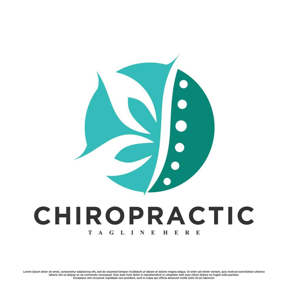 Vector chiropractic logo design for massage teraphy with creative concept