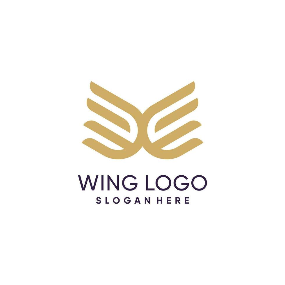 Creative wing logo idea with modern unique concept design vector