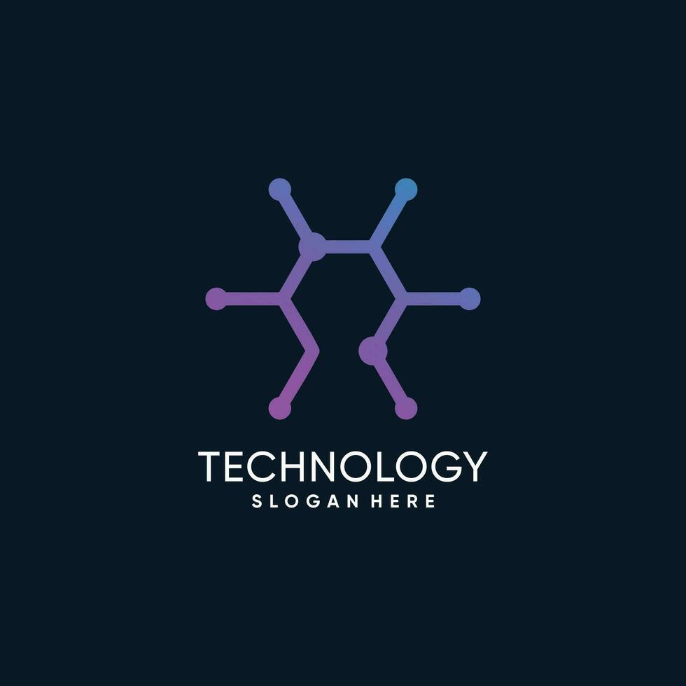 Technology logo idea with modern concept design vector