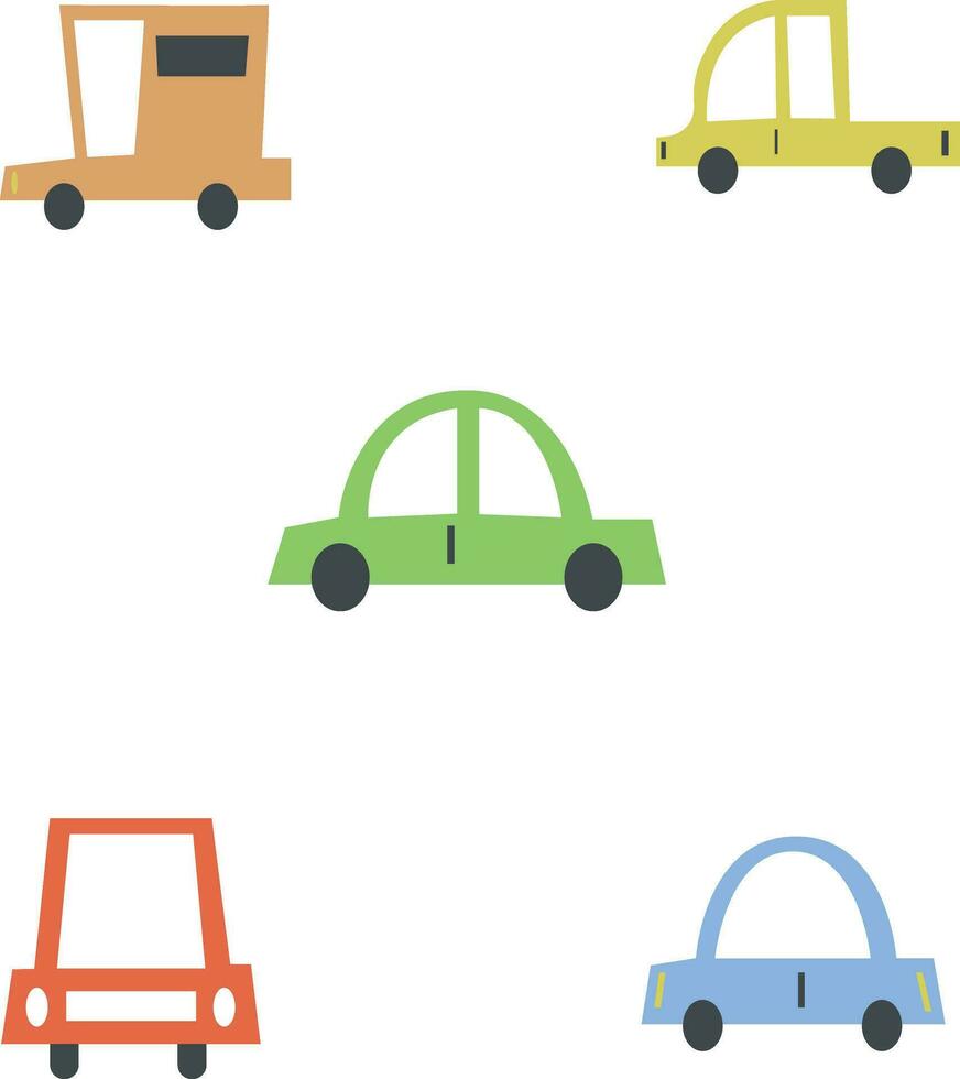 Cute car illustration collection isolated on white background. Vector illustration
