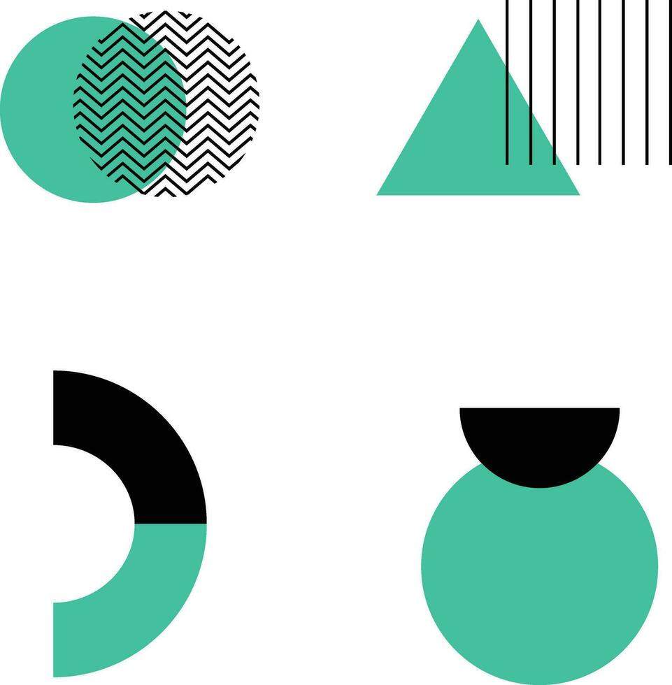 Memphis Geometric shapes. Design elements for design decoration illustration. vector
