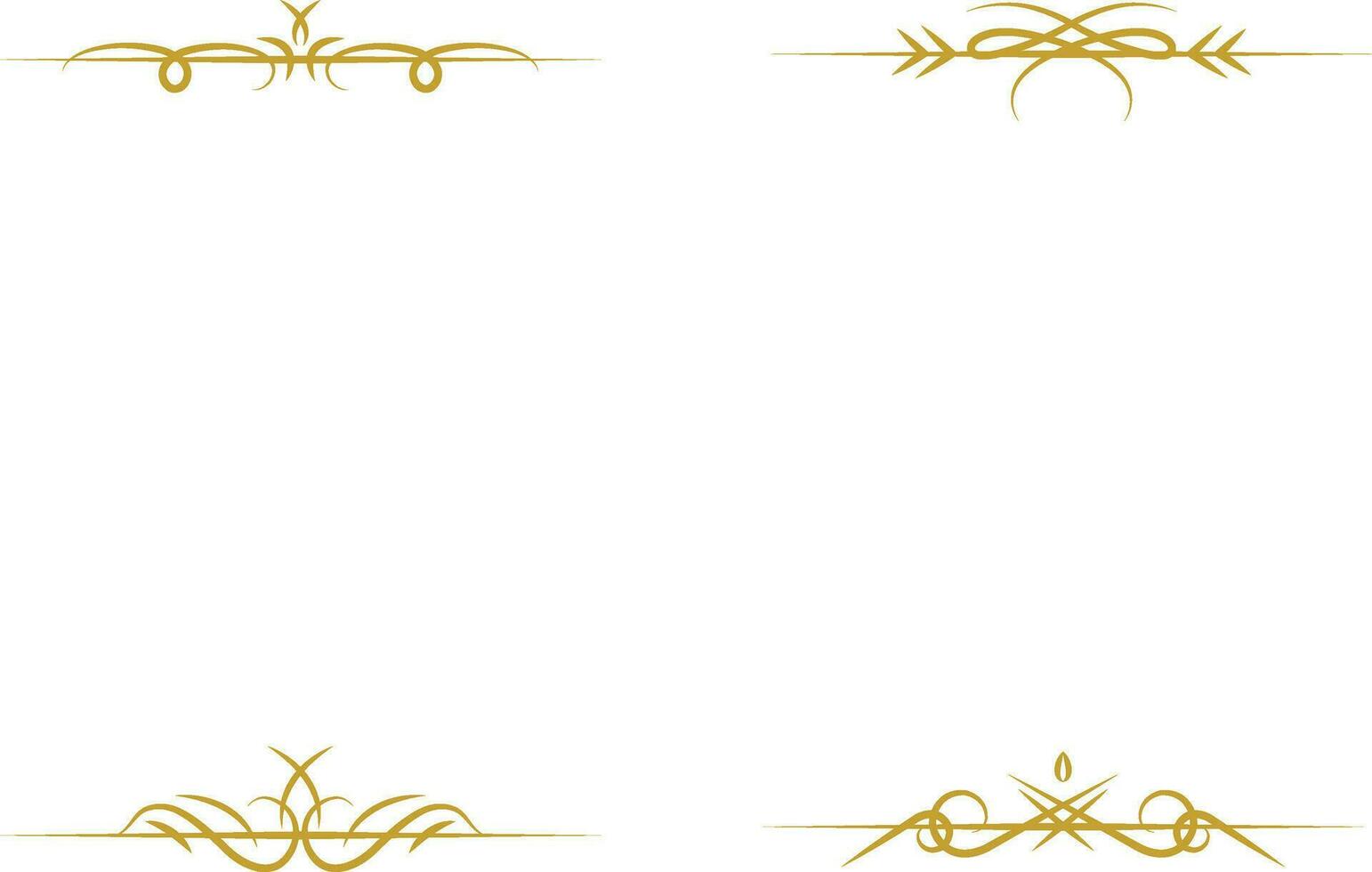 Luxury Divider golden filigree dividers. Ornate swirl borders. Vector isolated gold fancy separators. Classic wedding invitation.Vector Pro
