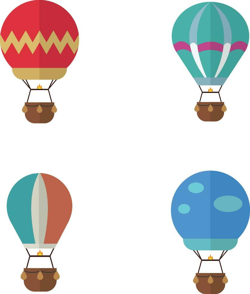 Hot air balloon illustration, colorful, for decoration design. Vector