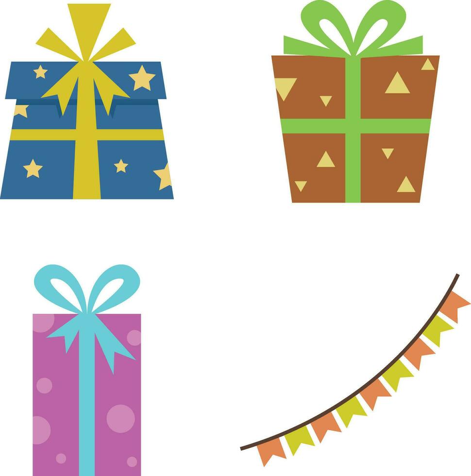 Accessories Birthday Flat vector