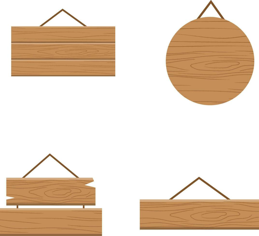 Hanging Wooden Board. texture panels stock vector illustration. Rustic board, plank with place. rural background.