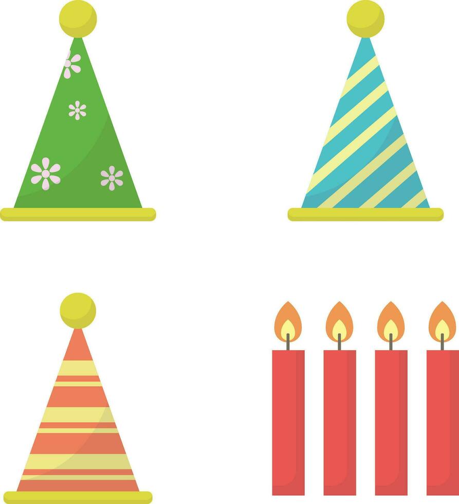 Accessories Birthday Flat vector