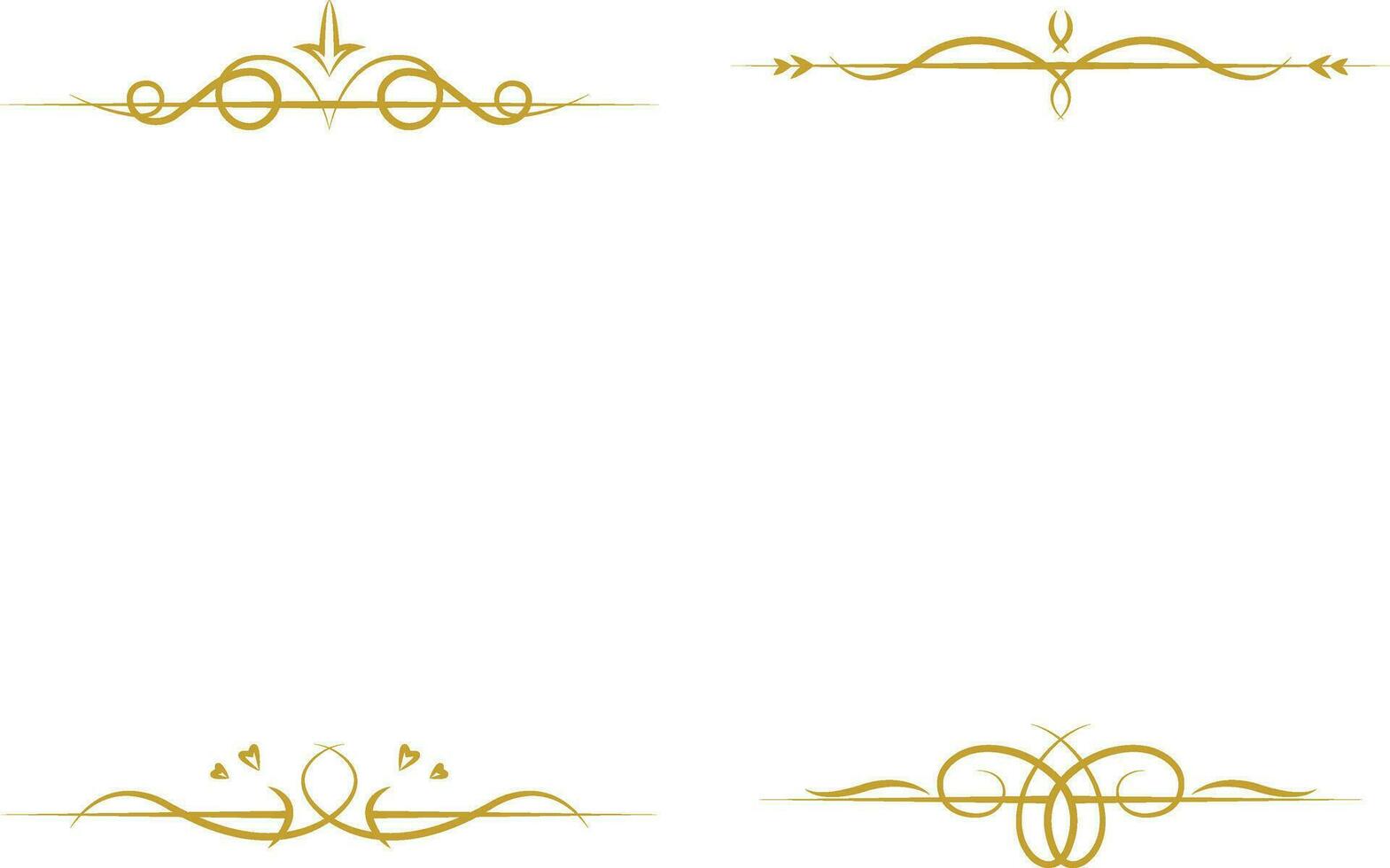 lujo divisor dorado filigrana divisores florido remolino fronteras vector aislado oro lujoso separadores clásico Boda invitación.vector Pro
