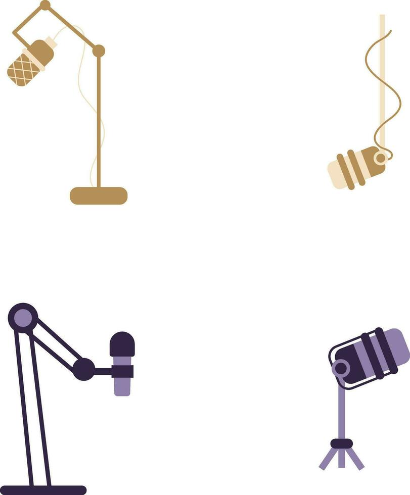 International podcast day set. For decoration illustration Set of vector illustrations for the design of broadcast podcasts.Vector Pro