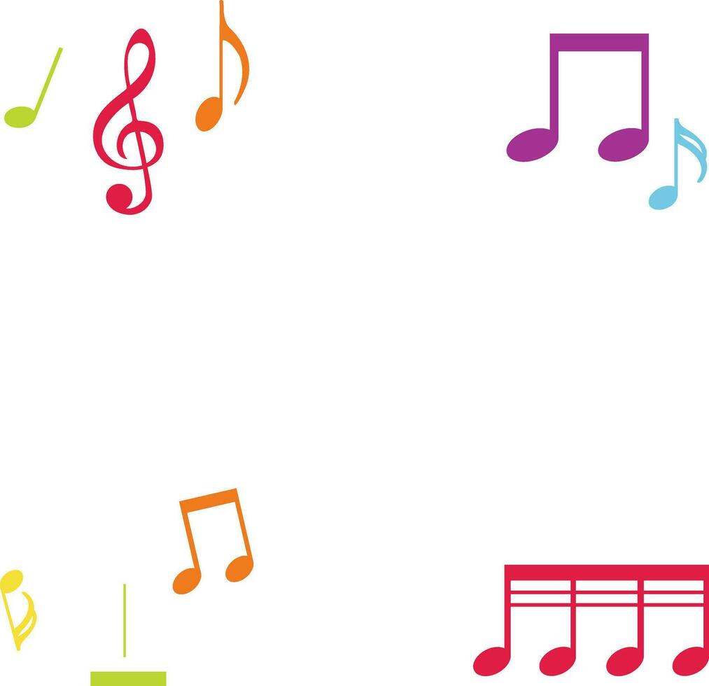 Musical note, song, melody or flat vector icon for design decoration and illustration.Vector Pro
